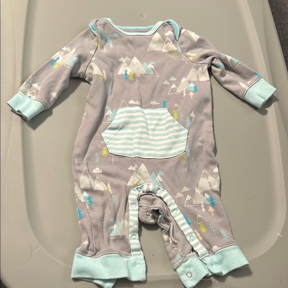 Gray and Blue Kids One Piece